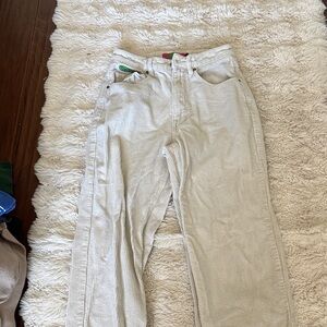 Empyre Womens Corduroy Straight Jeans - Cream